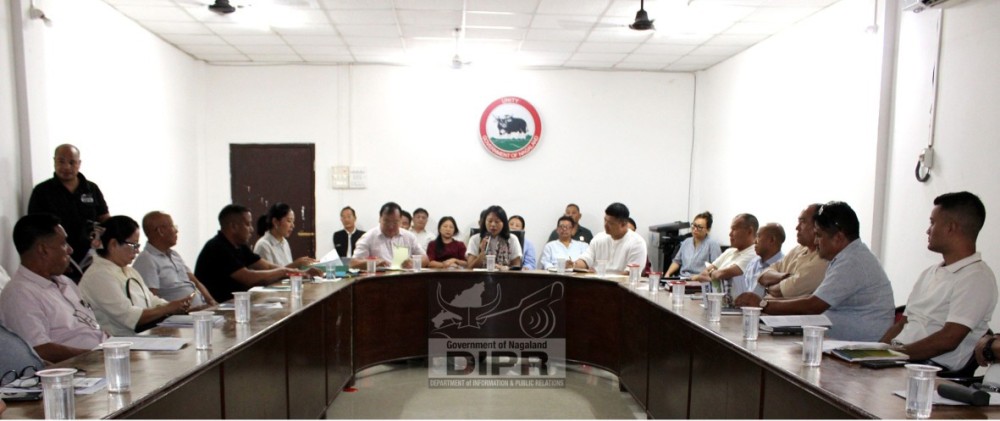 Advisor, Industries & Commerce, and Chairperson DPDB Dimapur, Hekani Jakhalu addresses the Board meeting held at DC's Conference Hall, Dimapur on September 23. (DIPR Photo)